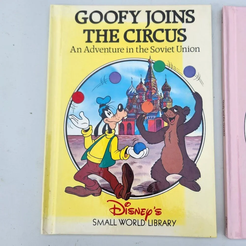VINTAGE Disney Children's Book Bundle Goofy Small World Library 1980s Books Mick